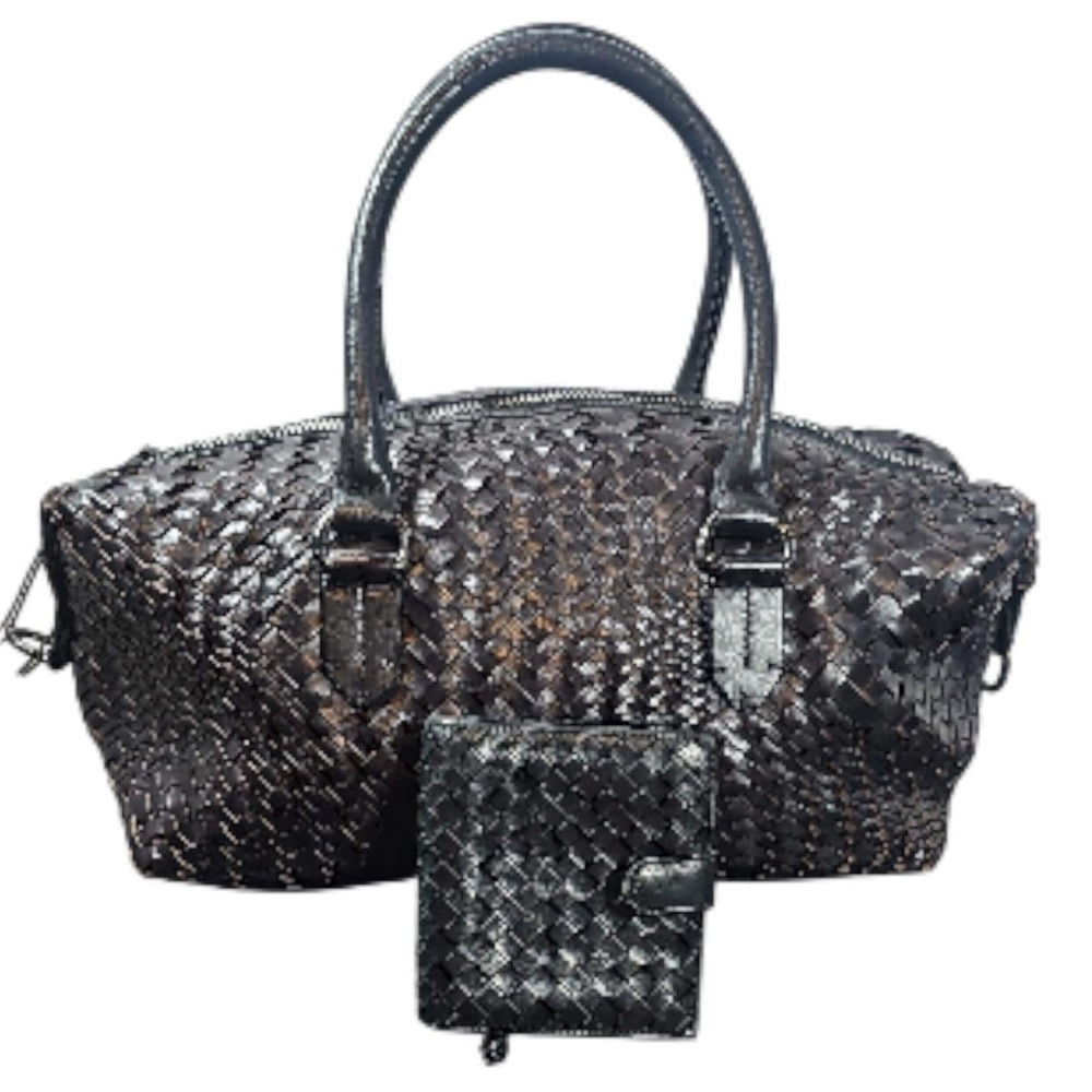 Bottega Veneta Wallet Massimo Dutti Woven Bag Set Intrecciato Leather‎ Black